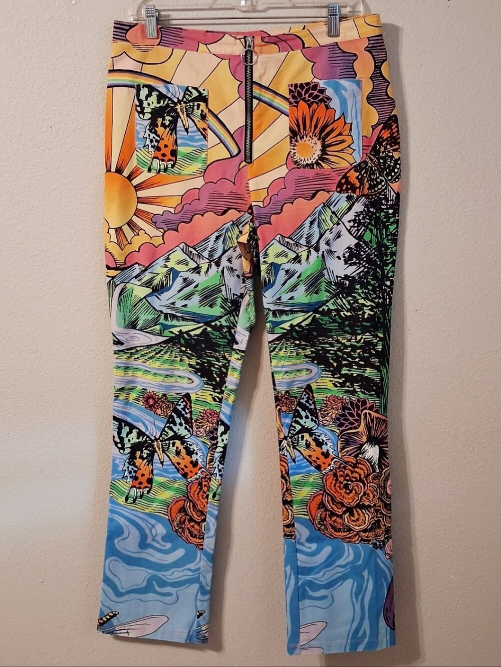 Dolls Kill California Dreamin Landcape Straight Pants Size XL Trippy Artsy